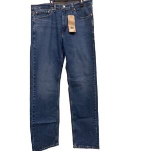 Levi’s 505 Jeans Regular Fit Straight Leg Stretch Blue Denim 36x34